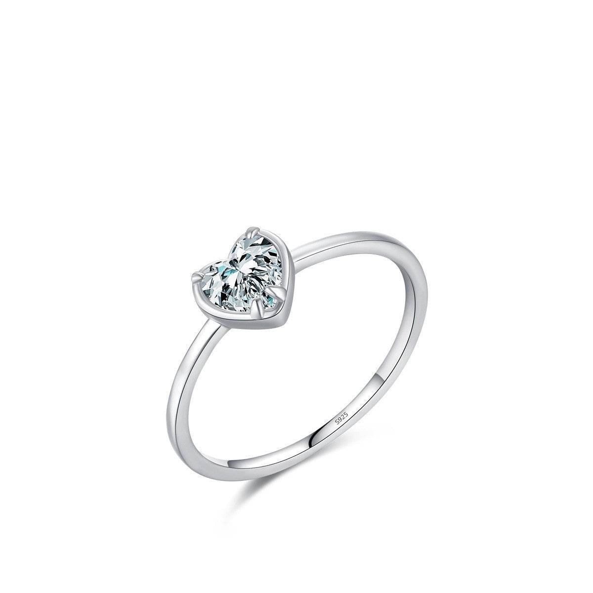 S925 Sterling Silver Heart Engagement Ring - Elegant Wedding Jewelry 2025 - Buy Center