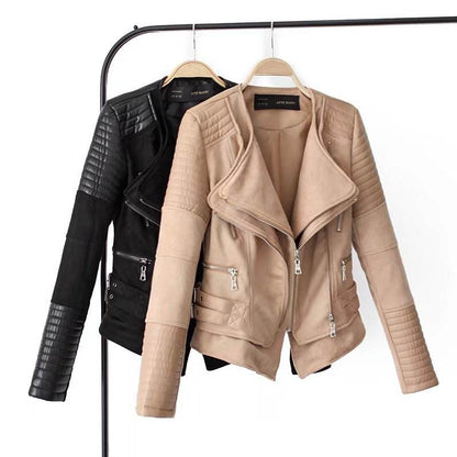 Buycenter Cropped Leather Jacket - Stylish European Design, Imitation Leather - Buy Center