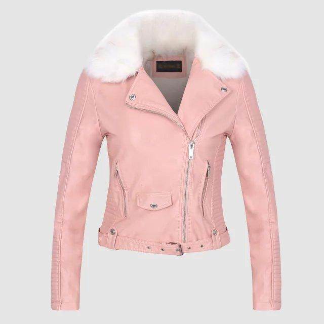 Buycenter Detachable Fur Collar Faux Leather Jacket - Stylish & Warm - Buy Center