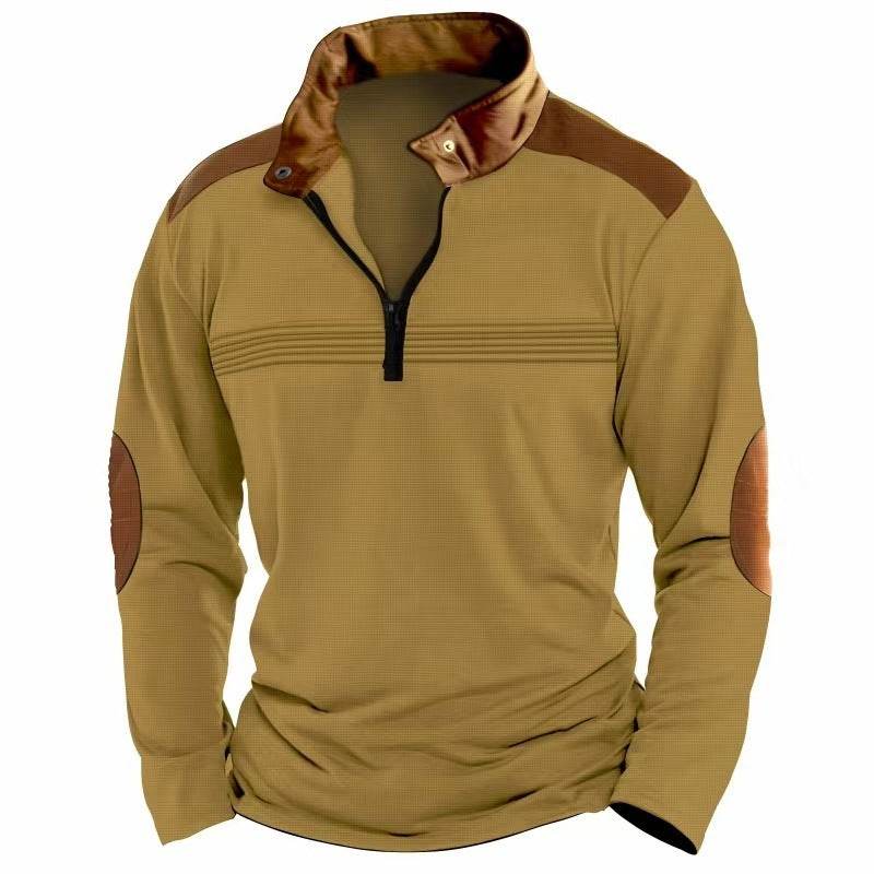 Men's Long Sleeve Polo Shirt with Zipper - Stylish & Comfortable in Multiple Colors - Buy Center