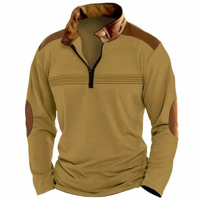 Men's Long Sleeve Polo Shirt with Zipper - Stylish & Comfortable in Multiple Colors - Buy Center