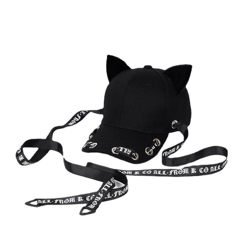 Adjustable Velvet Cat Ears Baseball Hat - Cotton Fashion Accessory for Cat Lovers - Buy Center