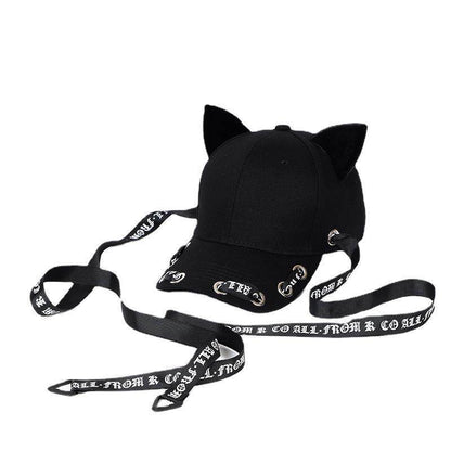 Adjustable Velvet Cat Ears Baseball Hat - Cotton Fashion Accessory for Cat Lovers - Buy Center