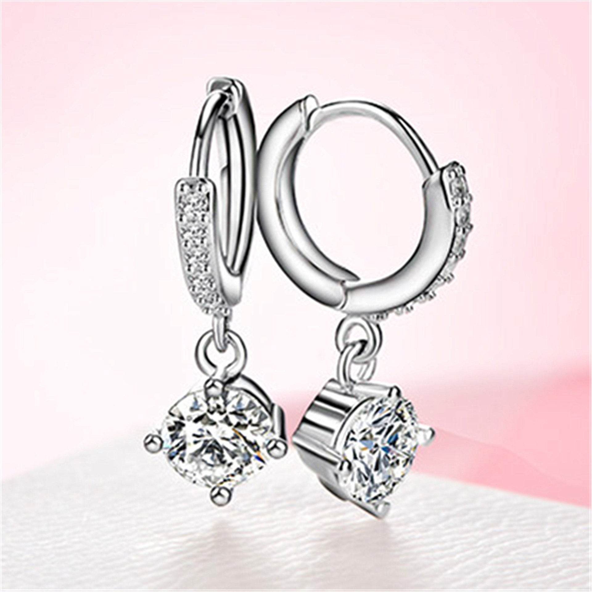 Buy Center Copper Zircon Earrings - Elegant Design with Electroplating - Buy Center