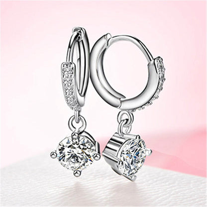 Buy Center Copper Zircon Earrings - Elegant Design with Electroplating - Buy Center