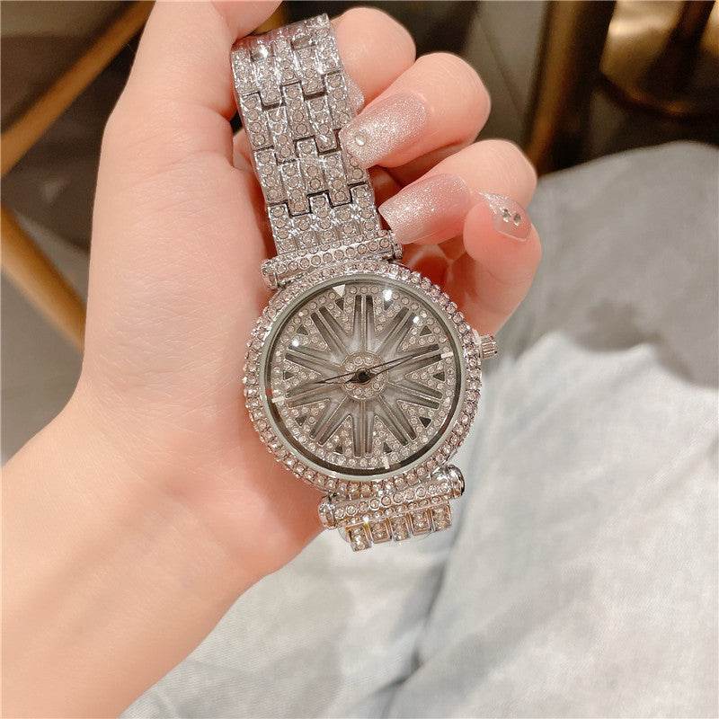 Women's Diamond Round Waterproof Watch - Stylish Quartz Bracelet for 2025 - Buy Center