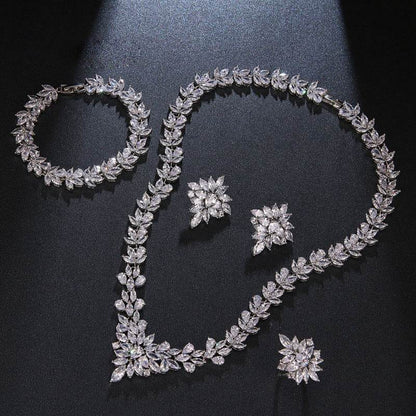 Buy Center Set of 4 Stylish Copper Jewelry - Necklace, Bracelet, Ring, Earrings - Buy Center