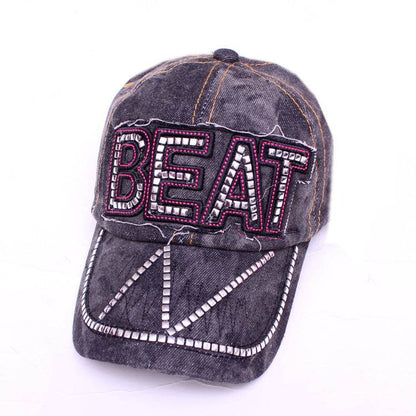 Women's Korean Style Denim Baseball Cap - Rhinestone Fashion Hat 2025 - Buy Center