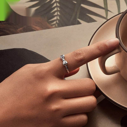 Buycenter 925 Sterling Silver Bow Ring - Adjustable Open Design for Women - Buy Center