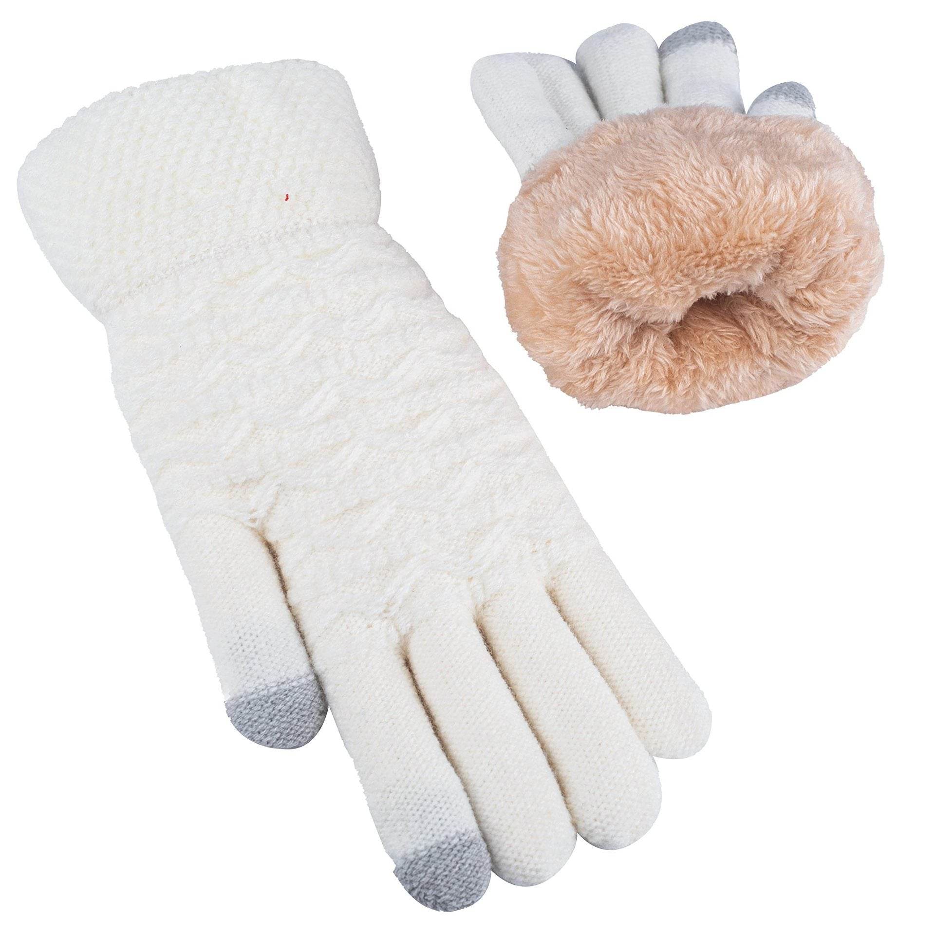 Women's Thick Velvet Gloves - Double-layer, Touchscreen Ready for Winter - Buy Center
