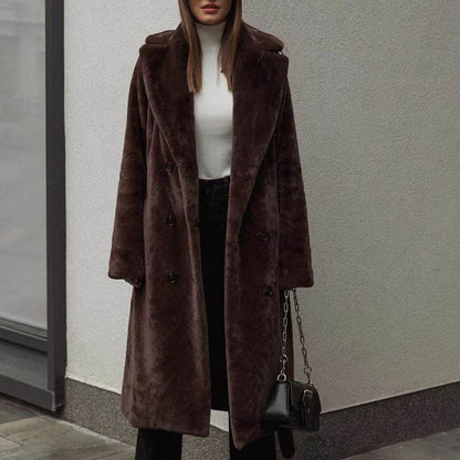 Women's Thick Mink Velvet Trench Coat - Warm & Stylish for Autumn/Winter - Buy Center