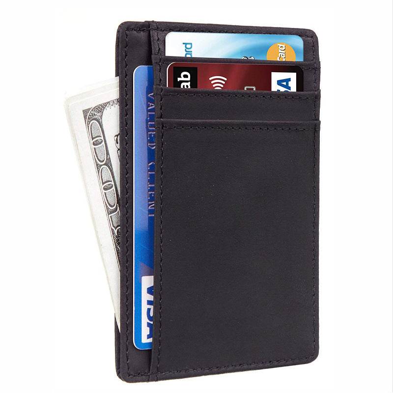 Men's Genuine Leather Anti-Theft Card Holder - Stylish & Secure Wallet - Buy Center