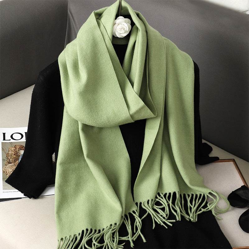 Solid Color Cashmere-like Scarf for Women - Warm, Quick-Drying Shawl - Buy Center