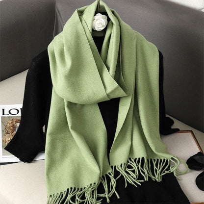 Solid Color Cashmere-like Scarf for Women - Warm, Quick-Drying Shawl - Buy Center