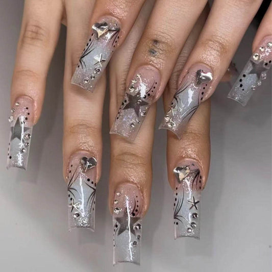 Women's Fashion Rhinestone Patch Nails - Glamorous Nail Decorations 2025 - Buy Center