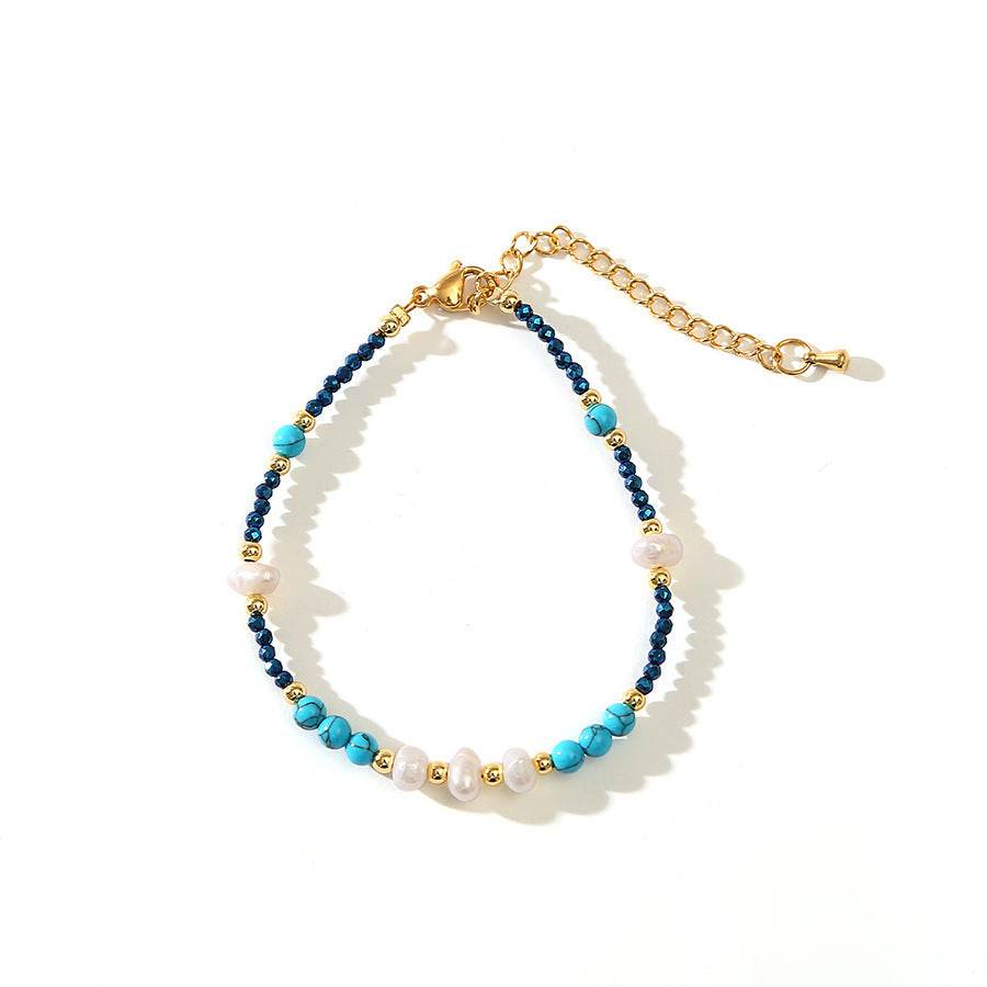 Turquoise Baroque Pearl Bracelet - Hand-Woven Freshwater Jewelry for Women - Buy Center