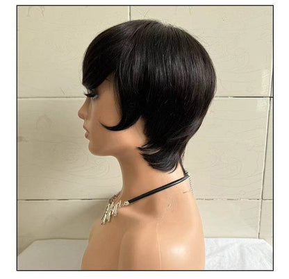 Short Straight Wig for Women - 100% Real Human Hair, Stylish Design - Buy Center