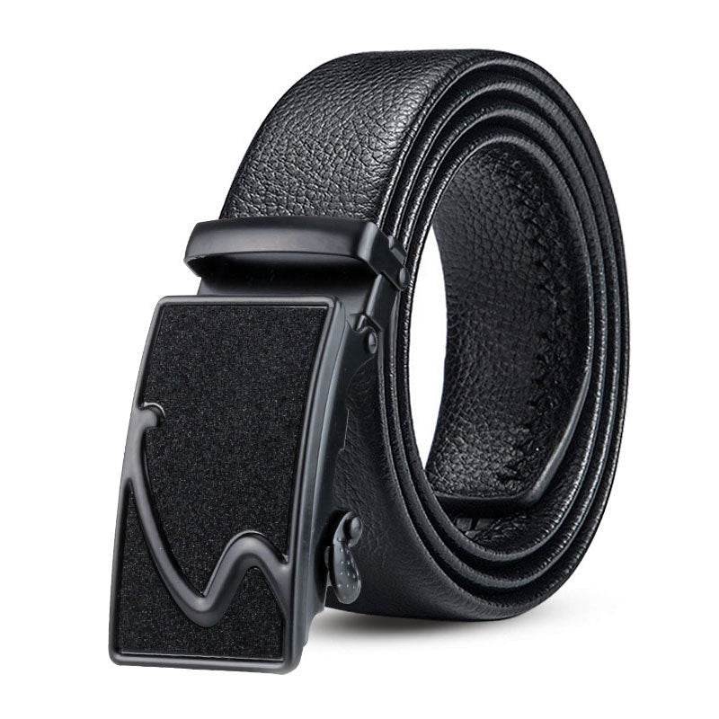 Black Bales Catch Men's Belt - Stylish Imitation Leather, Electroplated Design - Buy Center