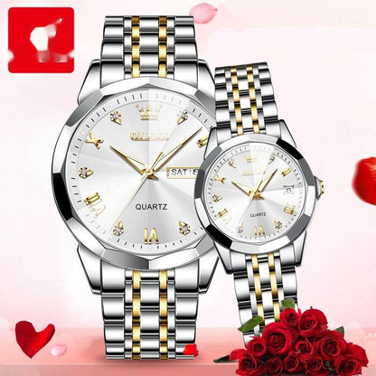 Quartz Couple Watch Set - Stylish Valentine's Gift for Men & Women - Buy Center