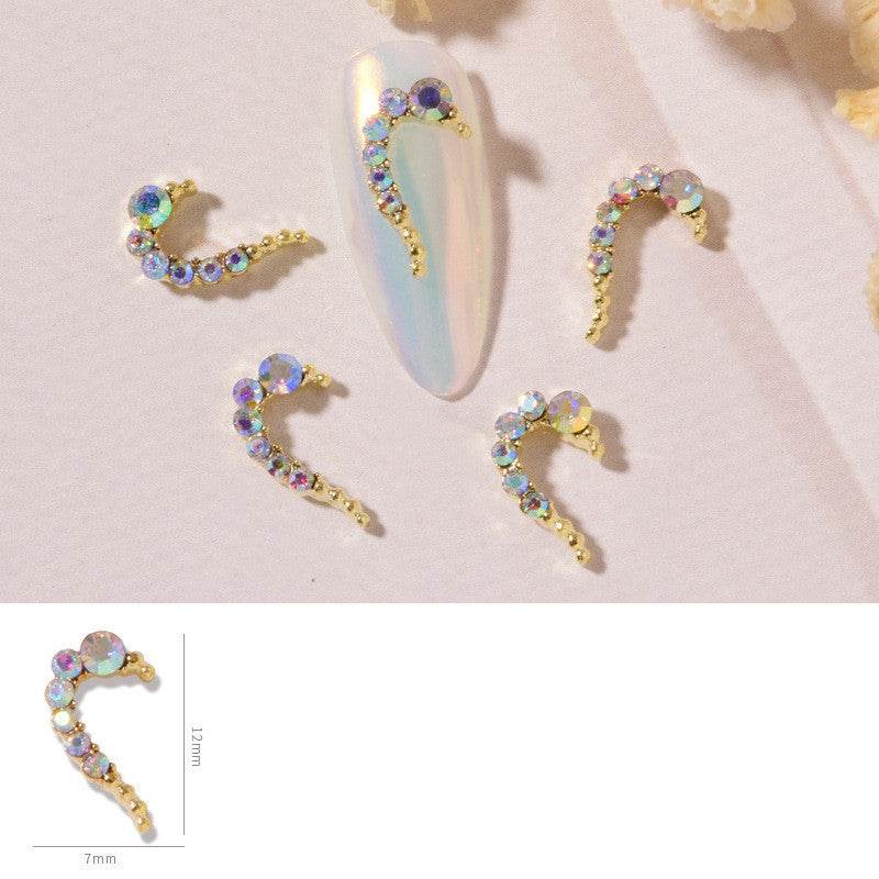 Love Heart Alloy Nail Art Decorations - Rhinestone Jewelry Set 2025 - Buy Center