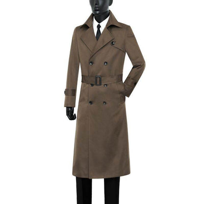 Autumn Korean Men's Trench Coat - Slim Fit Double Breasted Style 2025 - Buy Center