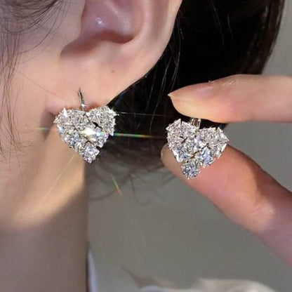 Buy Center Exquisite Peach Heart Earrings - Micro Inlaid Zircon Design - Buy Center