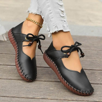 British Retro Round Head Casual Pumps - Lightweight Flats for Stylish Women - Buy Center