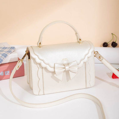 Women's Bow Style Square Bag - Peach Pink & Elegant Colors for 2025 - Buy Center