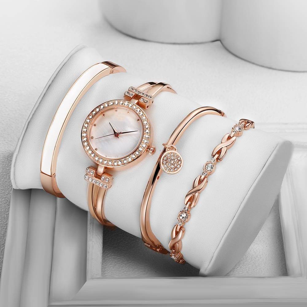 Buy Center Women's Fashion Quartz Watch Set - Elegant Bracelet Style - Buy Center