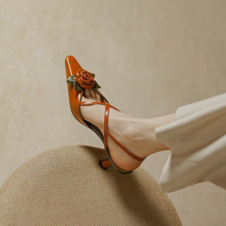 Elegant Retro Cheongsam Sandals - Milky White Cowhide with Mid Heel - Buy Center