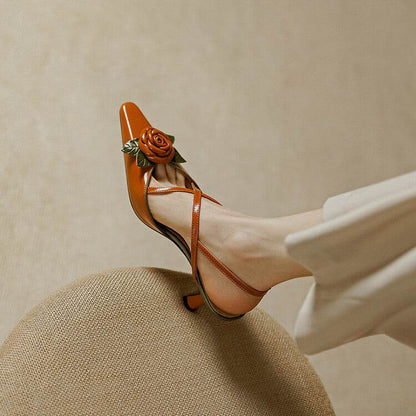 Elegant Retro Cheongsam Sandals - Milky White Cowhide with Mid Heel - Buy Center