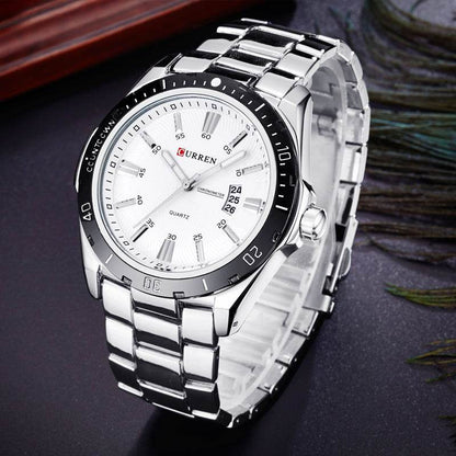 Buycenter Men's Waterproof Quartz Watch - Stylish Steel Band Design - Buy Center