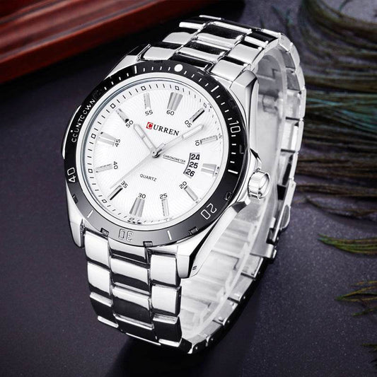 Buycenter Men's Waterproof Quartz Watch - Stylish Steel Band Design - Buy Center