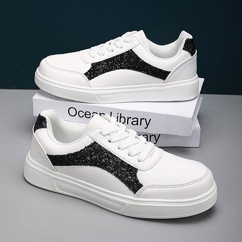 Stylish White Casual Vulcanize Shoes - Comfortable Lace-Up Sneakers - Buy Center