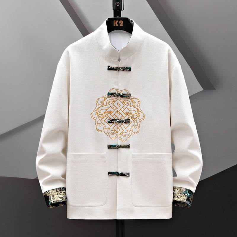Buycenter Embroidered Chinese Coat - Stylish Buckle Design in Various Colors - Buy Center