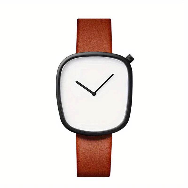 Minimalist Square Quartz Watch for Women - Stylish Faux Leather Strap - Buy Center