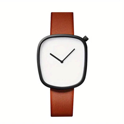 Minimalist Square Quartz Watch for Women - Stylish Faux Leather Strap - Buy Center
