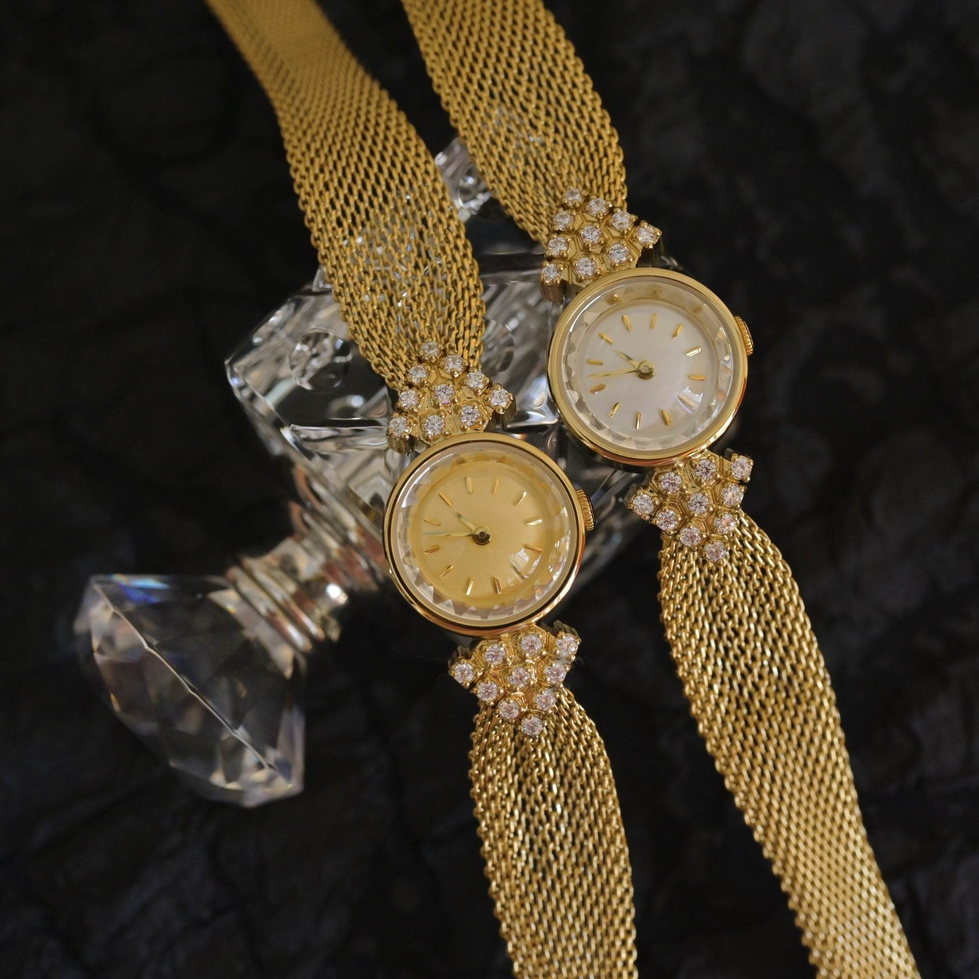 Vintage Kaleidoscope Diamond Quartz Watch - Elegant Women's Dress Accessory - Buy Center