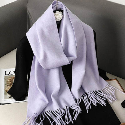 Solid Color Cashmere-like Scarf for Women - Warm, Quick-Drying Shawl - Buy Center