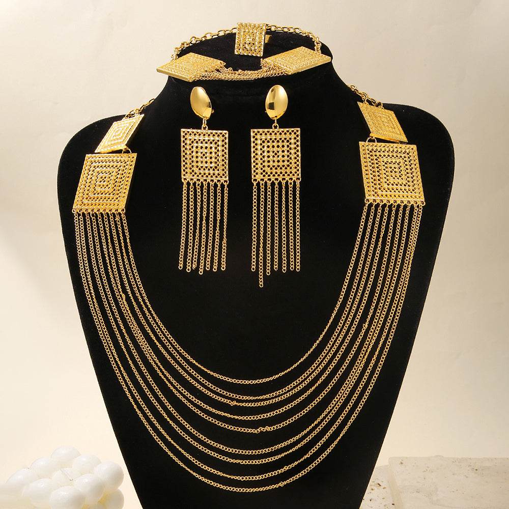 Elegant 5pcs Gold Plated Jewelry Set - Perfect for Weddings & Holidays - Buy Center