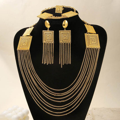 Elegant 5pcs Gold Plated Jewelry Set - Perfect for Weddings & Holidays - Buy Center