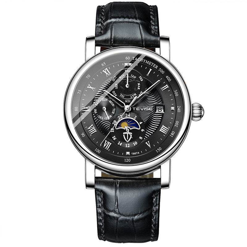 Automatic Mechanical Men's Tourbillon Watch - Premium Leather & Glass - Buy Center