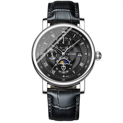 Automatic Mechanical Men's Tourbillon Watch - Premium Leather & Glass - Buy Center