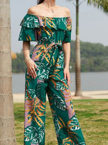 Fashion Printing Lace Up Jumpsuit - Trendy Styles for 2025 - Buy Center