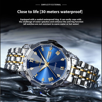 Buycenter Luxury Men's Waterproof Quartz Watch - Super Luminous Elegance - Buy Center