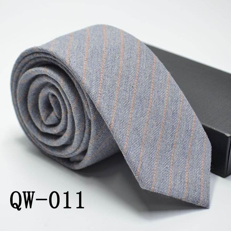 Elegant Men's Super Narrow Bow Tie - Trendy Wool-like Cotton Stripes - Buy Center