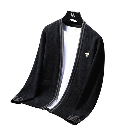 Men's Korean Style Slim Fit Cardigan - Trendy Long Sleeve Knitwear - Buy Center