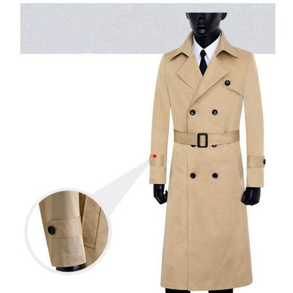 Autumn Korean Men's Trench Coat - Slim Fit Double Breasted Style 2025 - Buy Center