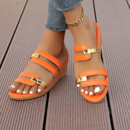 Buycenter Women's Casual Wedge Platform Slippers - Stylish & Comfortable - Buy Center