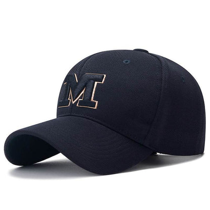 Four Seasons M Letter Embroidered Cap - Adjustable & Breathable Design - Buy Center